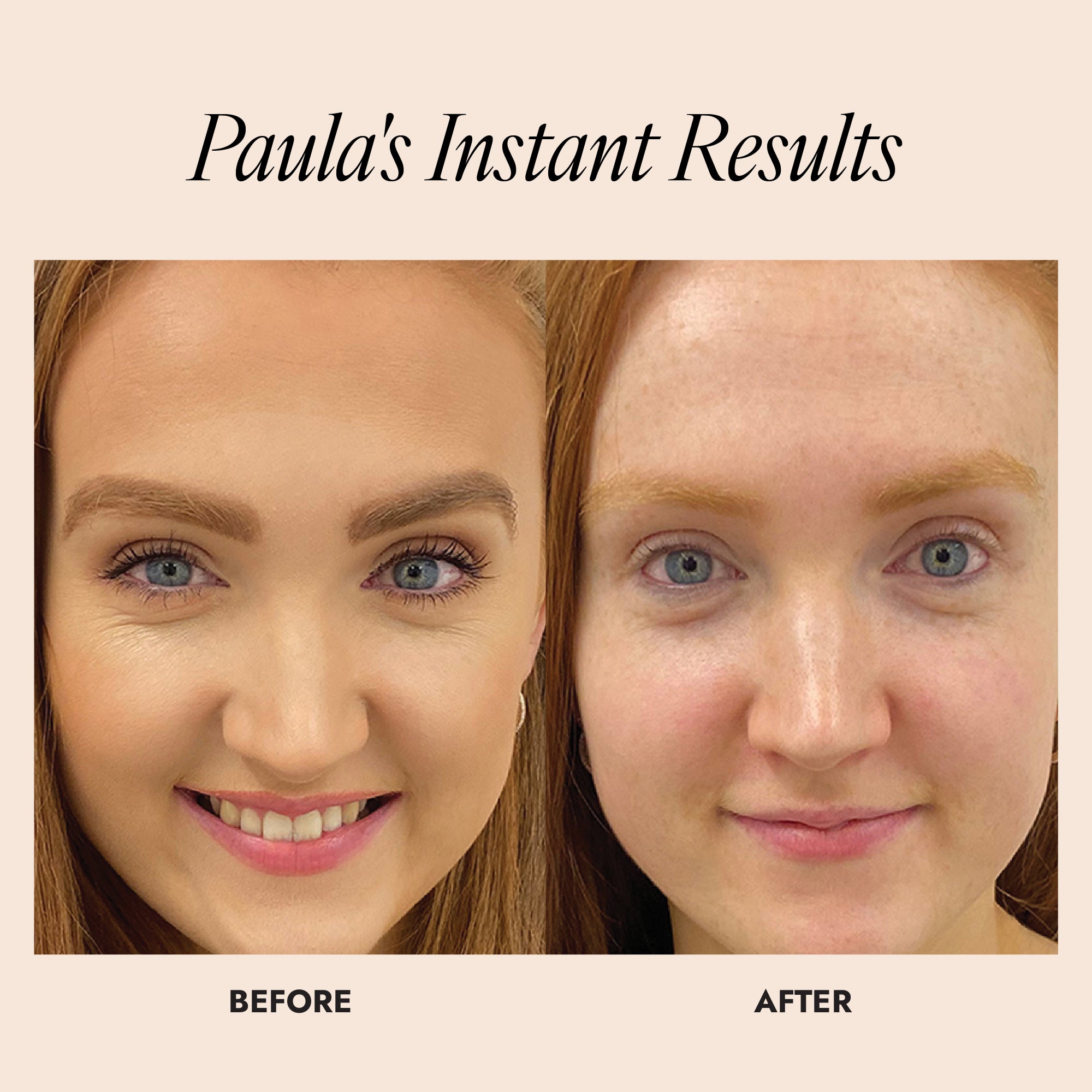 Before and after image demonstrating how well Skinician Cleansing Balm removes makeup