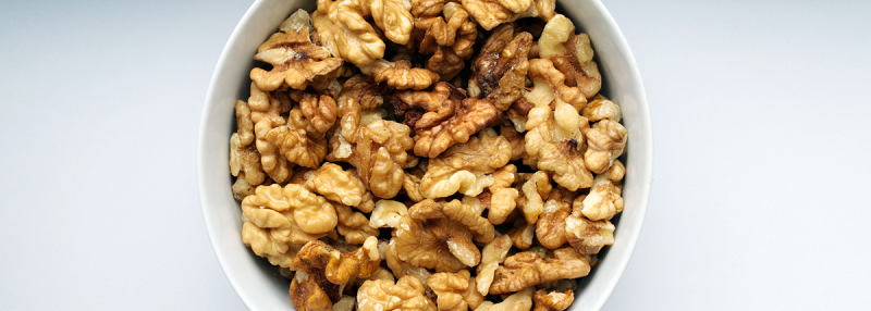 Image of walnuts in a white bowl