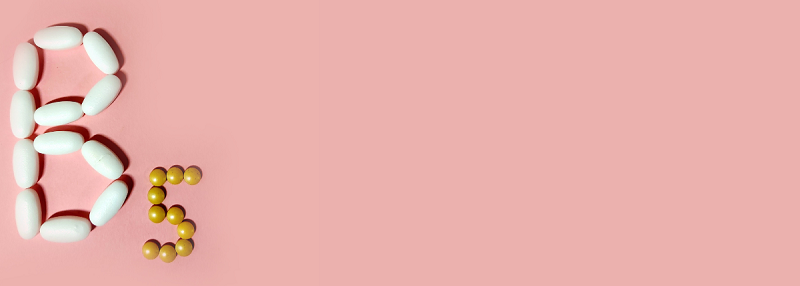 Image of the word "B5" spelt out in small circles on a pink background