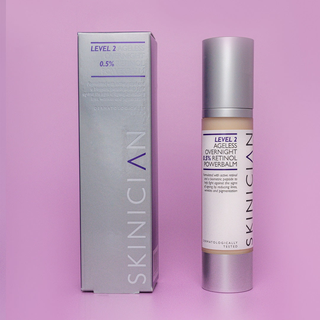 Ageless Overnight Retinol Powerbalm Level 2 image of box and airless product container