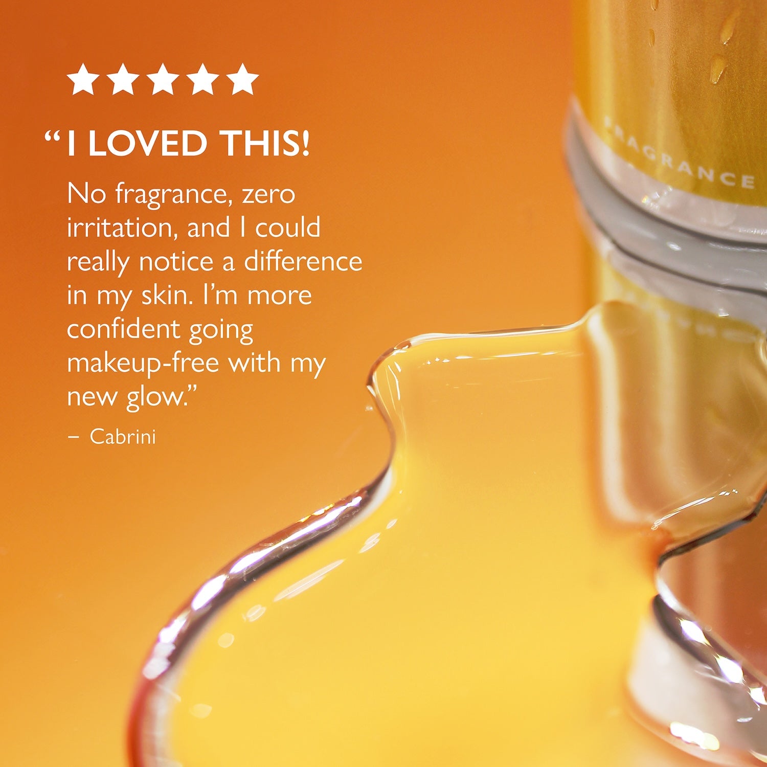 Image of Glycolic Exfoliating Toner with a five star customer review. Review says: "I loved this! No fragrance, zero irritation, and I could really notice a difference in my skin. I'm more confident going makeup-free with my new glow."