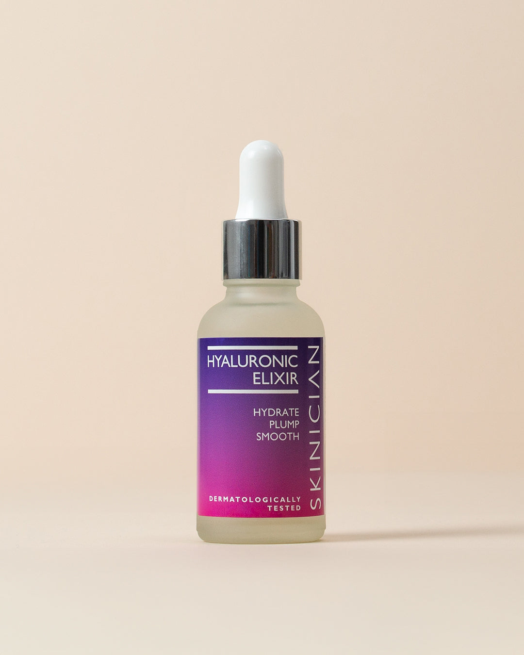 Image of Skinician Hyaluronic Elixir on beige background