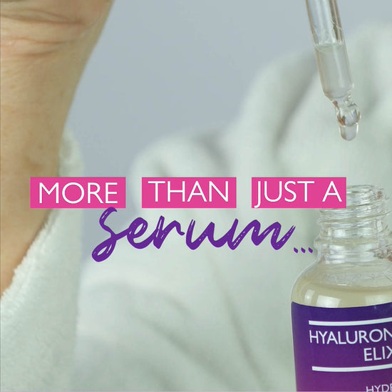Video showing SKINICIAN Hyaluronic Elixir benefits, application and stats from clinical trials