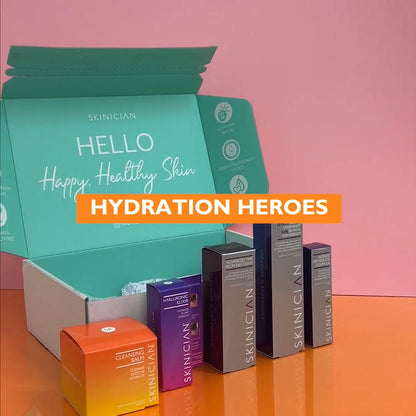Video showing an unboxing of the SKINICIAN Acne Bundle including the key ingredients and texture of each product