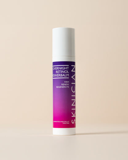 Skinician Retinol Powerbalm on a beige background
