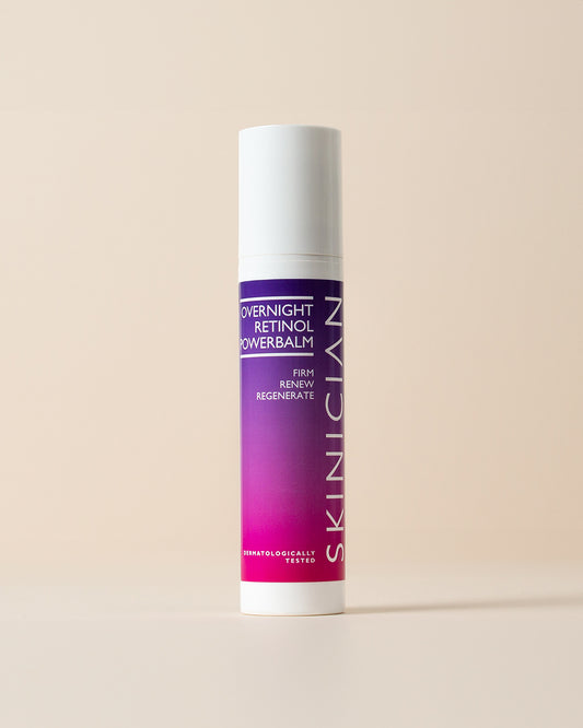 Skinician Retinol Powerbalm on a beige background
